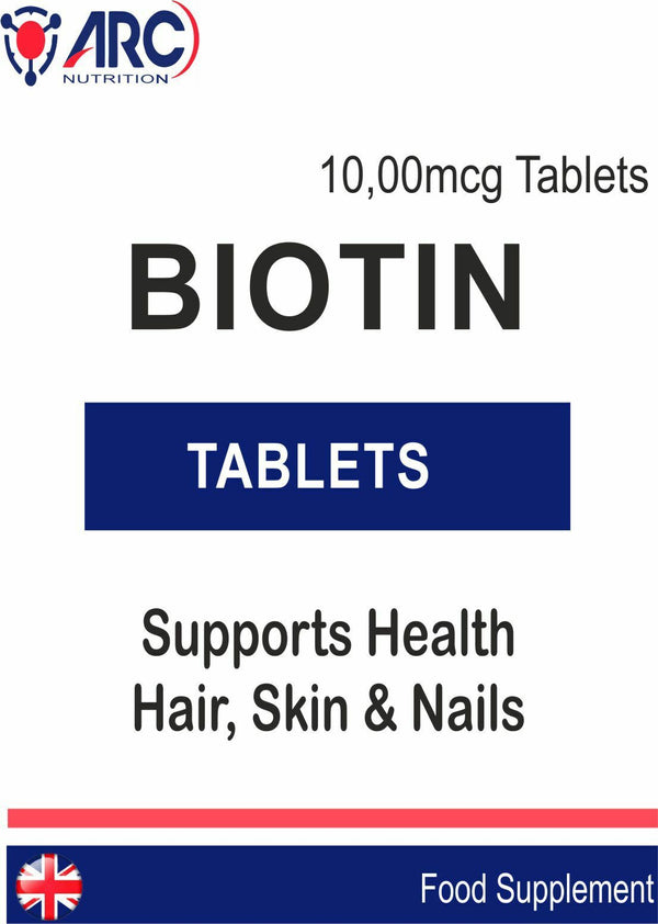 BIOTIN 10,000mcg Max Strength Healthy Hair Skin Nails Growth Vitamins B7 Tablets