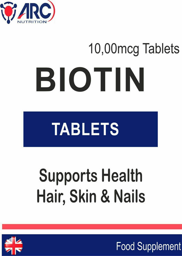 BIOTIN 120 Tablets 10,000mcg Max Strength Healthy Hair Skin Nails Growth