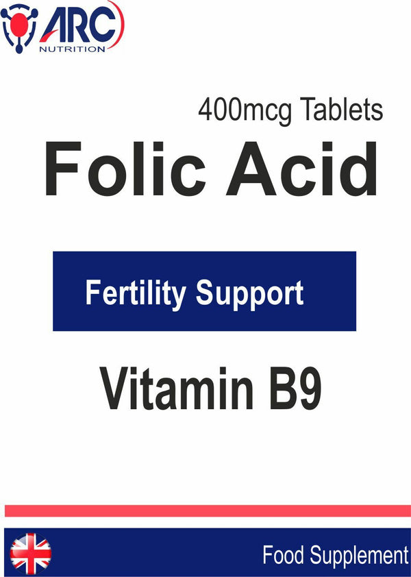 Folic Acid 400mcg Tablets High Strength Healthy Pregnancy Support (Vit. B9)