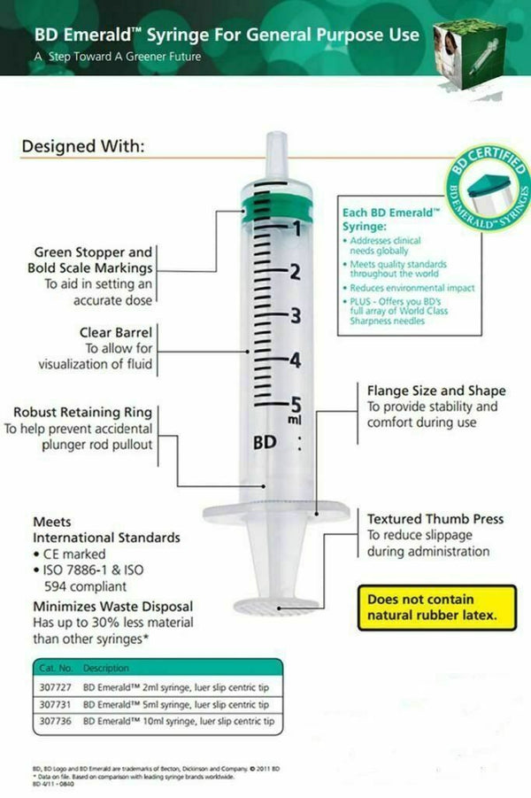 BD Sterile Syringes 1ml 2ml 5ml 10ml 20ml 30ml 50ml Plastipak Hypodermic Syringe