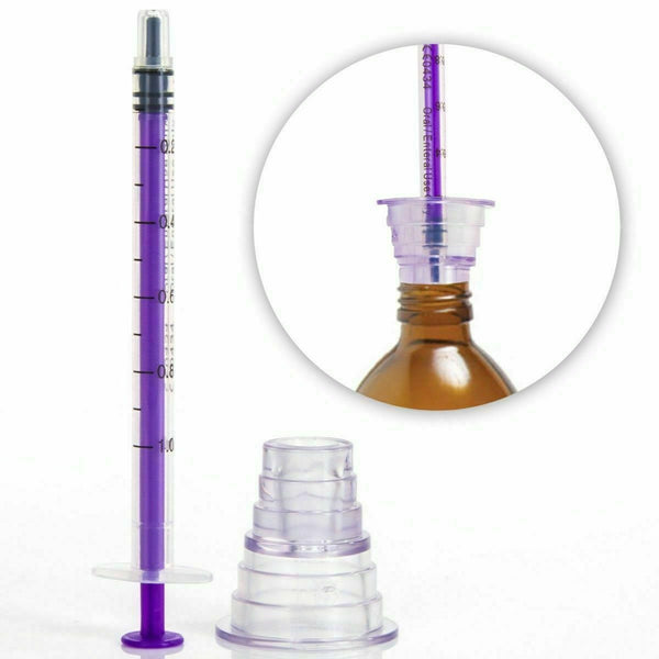 Oral Medicine Fluids Syringes With Bottle Plunger - Baby, Children, Elderly, Pet