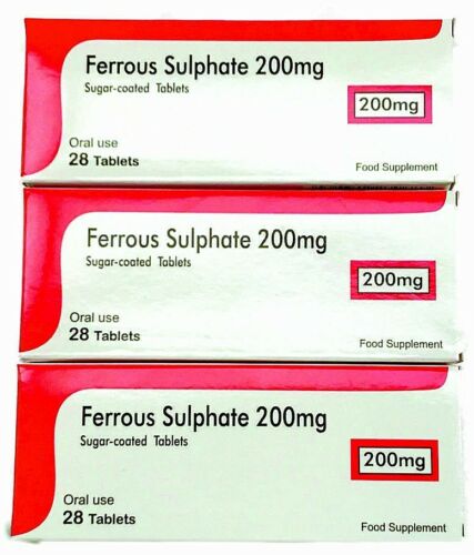 ⭐️SPECIAL OFFER⭐️FERROUS SULPHATE 200mg IRON TABLETS - 3 PACKS X 28 TABS