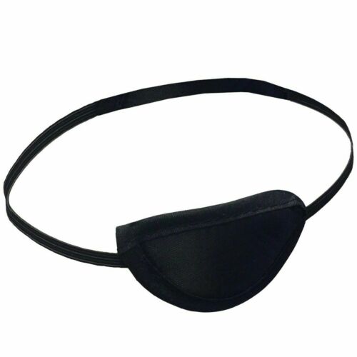 BLACK FABRIC MEDICAL EYEPATCH Washable Flexible Eye Patch Protection Eyeshade