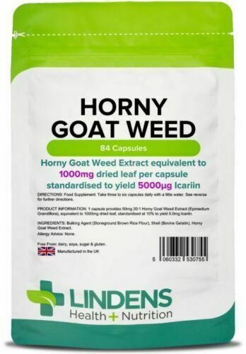 Horny Goat Weed Capsules High Strength 1000mg Libido Sex Pills 84 Caps Lindens